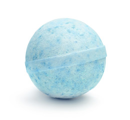 Salt bath bomb isolated on white