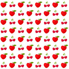 Valentine's day seamless pattern, fruit hearts