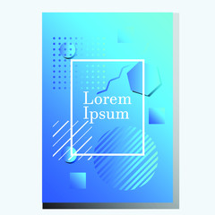 Colorful modern geometric fluid colors gradient pattern hintergrund in memphis art.