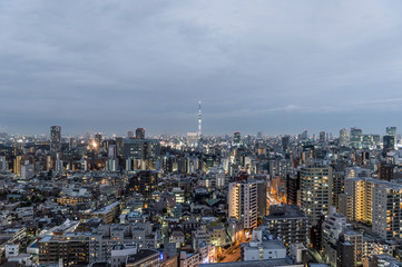 東京都文京区後楽園から見た東京の夜景