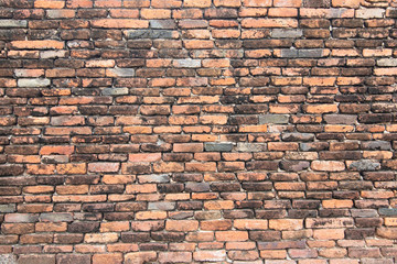 Old Brick Wall Background.Weathered Stained Old Brick Wall