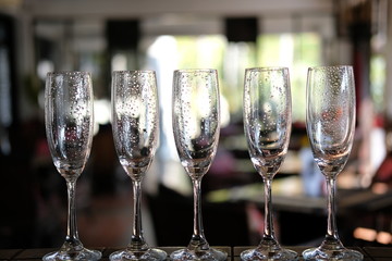glasses of champagne on table