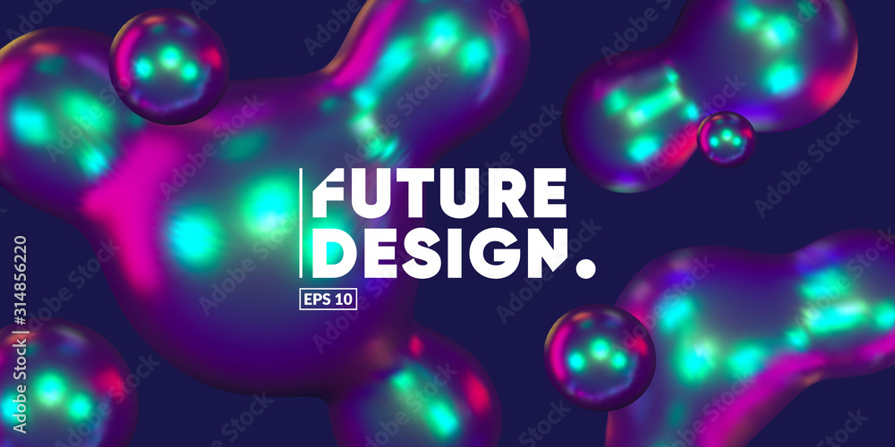 Poster 3d background with gradient geometric shapes. eps10 vector.