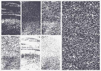 Obraz premium Set of seven abstract grunge textures. vector illustration