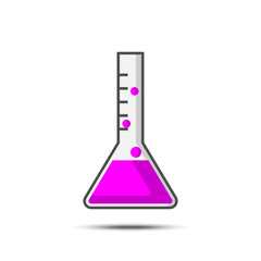 Chemical bottle flat icon on white isolated background