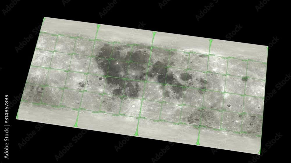 Wall mural moon map in a cylindrical projection for spherical texture mapping. elements of this image furnished