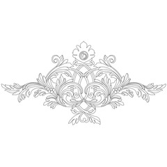 Vintage baroque ornament, corner. Retro pattern antique style acanthus. Decorative design element filigree calligraphy vector. - stock vector	