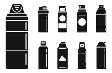 Shaving foam cream icons set. Simple set of shaving foam cream vector icons for web design on white background