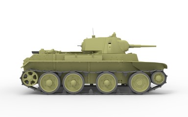 Fototapeta na wymiar 3d rendering of a tank isolated in white studio background