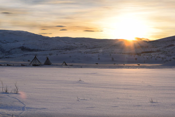 Landscape with Sami Camp