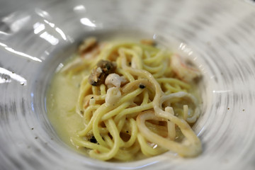 Noodles with seafood