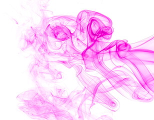 Naklejka na ściany i meble Purple smoke on white background