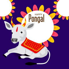Vector illustration of a Background for Happy Pongal Holiday Harvest Festival of Tamil Nadu South India.