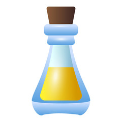 Yellow bottle potion icon. Cartoon of yellow bottle potion vector icon for web design isolated on white background