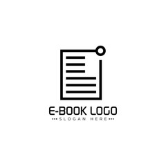 E-Book Logo Design, Electronic, and Digital Book Vector Template.