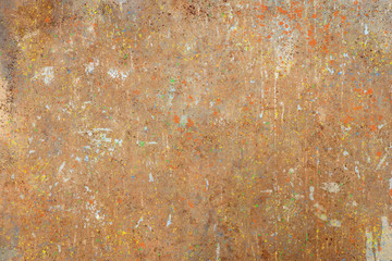 vintage wall background with colored paint spots and drips