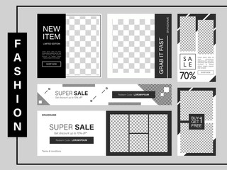 Sale advertising template collection for promotion sale Editable sale banner for social media post, web and internet. Promotion sale bundle