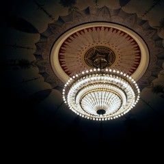 vintage large chandelier in the theater