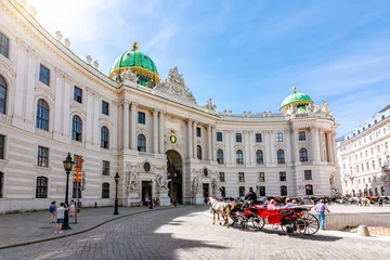 Gordijnen Hofburg palace on St. Michael square (Michaelerplatz), Vienna, Austria © Mistervlad