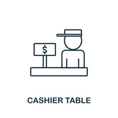 Cashier Table icon. Line style symbol from shopping icon collection. Cashier Table creative element for logo, infographic, ux and ui