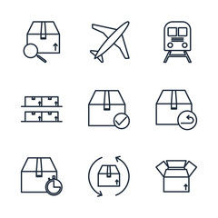 Set Delivery, shipping icon template color editable. logistics pack symbol vector sign isolated on white background illustration for graphic and web design.