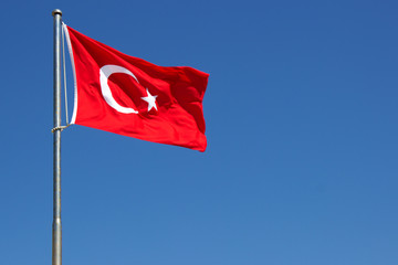 Wehende türkische Nationalflagge