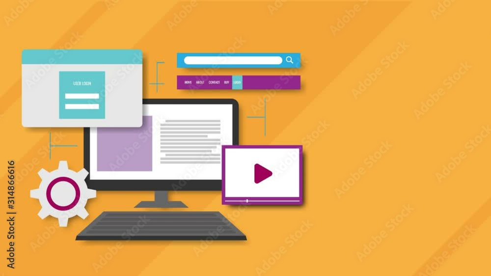 Wall mural web design motion graphic animation