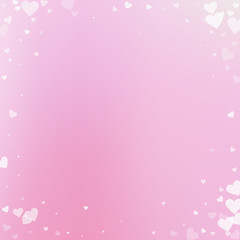 White heart love confettis. Valentine's day vignet