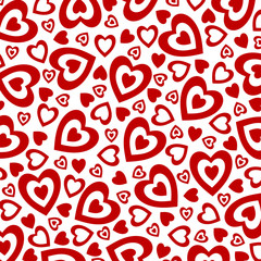  Stylized red hearts. Texture. Valentine's Day. Design element. Vector illustration.
