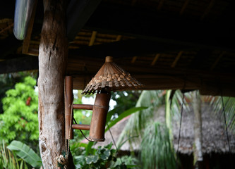 lamp in the national style in the dining room on the Philippine island