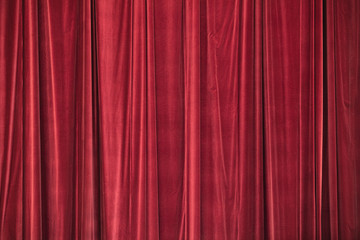 Red curtain in theatre background