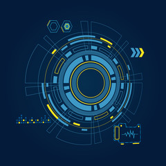 Sci fi futuristic user interface, HUD, Technology abstract background , Vector illustration.