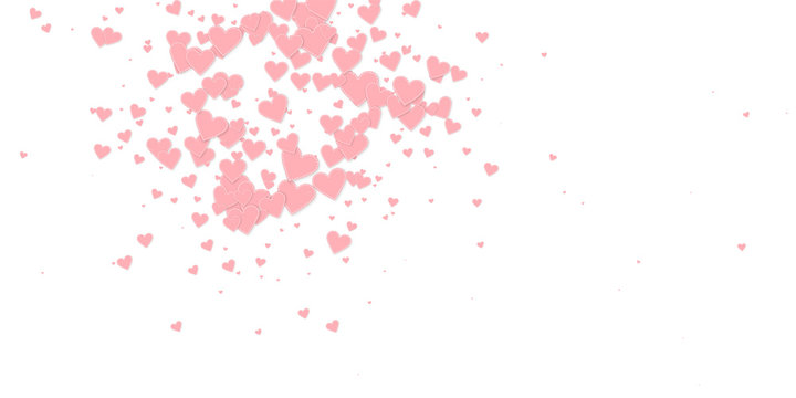 Pink heart love confettis. Valentine's day explosi