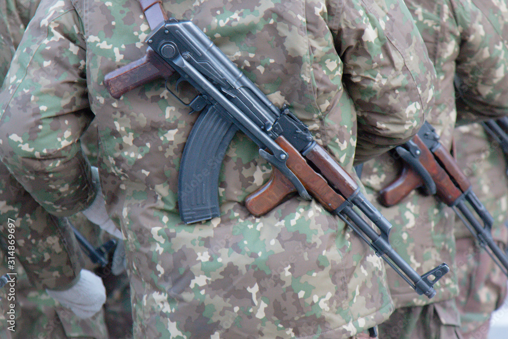 Wall mural Military weapon at the national day parade