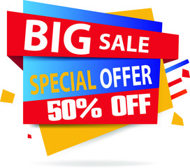 Sale banner template design, super sale special offer. end of season special offer banner. vector illustration.