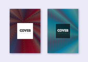 Hipster cover design template set. Red white blue 