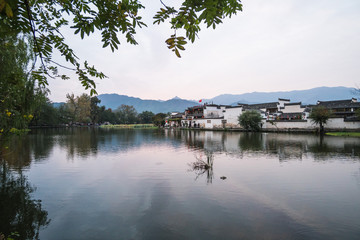 Fototapeta premium Streets of Hongcun Village, UNESCO heritage site, in Huangshan region of China