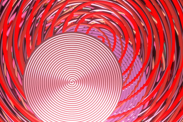 Decorative, illustrations, twirl circle lines, for design texture background. 3D render.