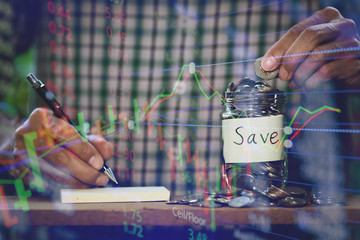 Saving money concept for investing and for the future.