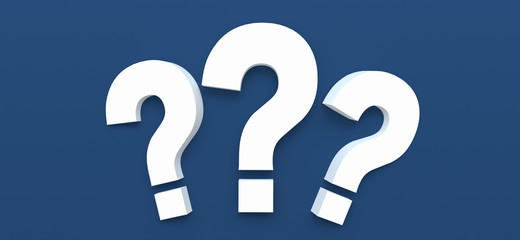 question mark in front of a real estate background. realtor concept - 3D Rendering.