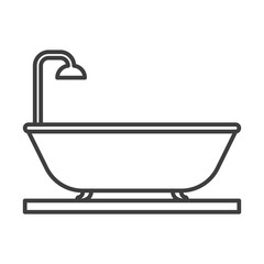 Bathroom icon. Linear minimalist design. Isolated vector on a white background