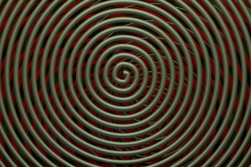 Circle lines, twirl for design texture, background. 3D render.