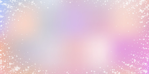 White heart love confettis. Valentine's day vignet