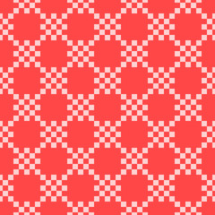 Fototapeta premium Red Checkered seamless pattern. Pied chess surface texture print design. Vector stock illustration background