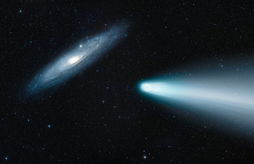 Comet on the space with lot of star 