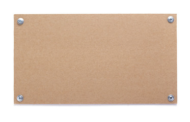 wooden nameplate or wall sign  at white background