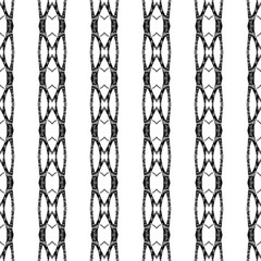 Black and white geometric seamless pattern. Hand d