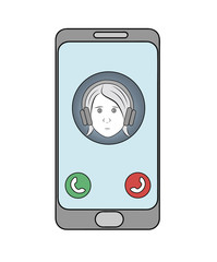 incoming call on the phone. the subscriber is calling from the phone book. vector illustration.