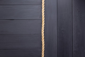ship rope at wooden background