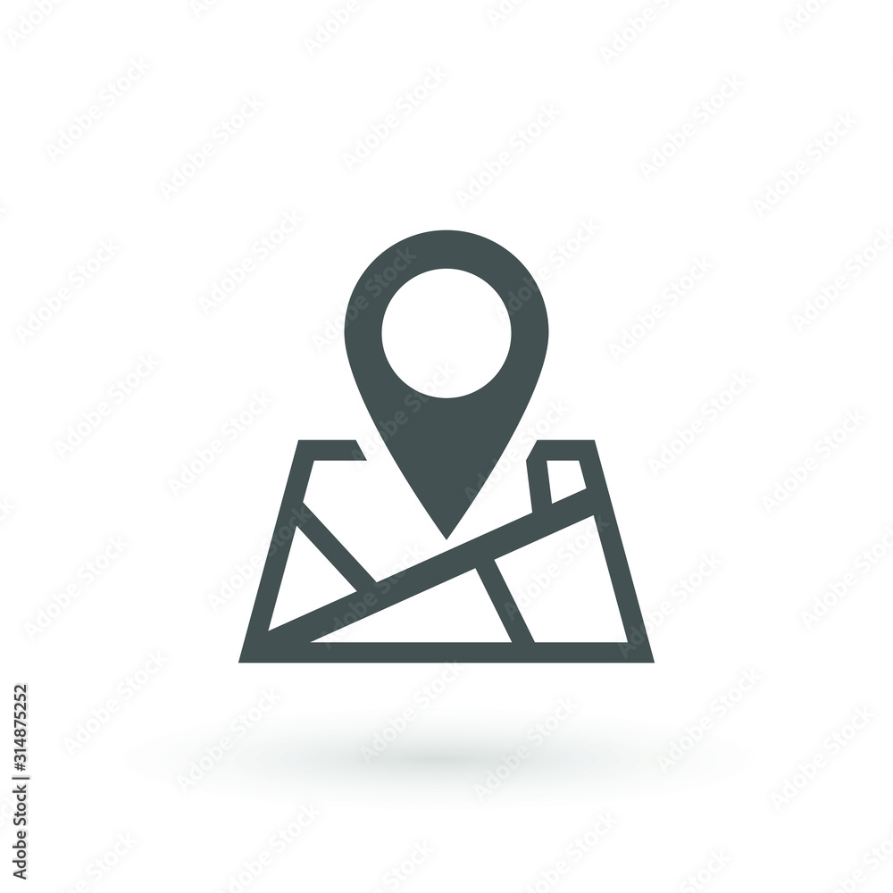 Poster map localization pointer icon. new trendy map vector illustration symbol